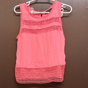 Vibrant Pink Lace Tank Top